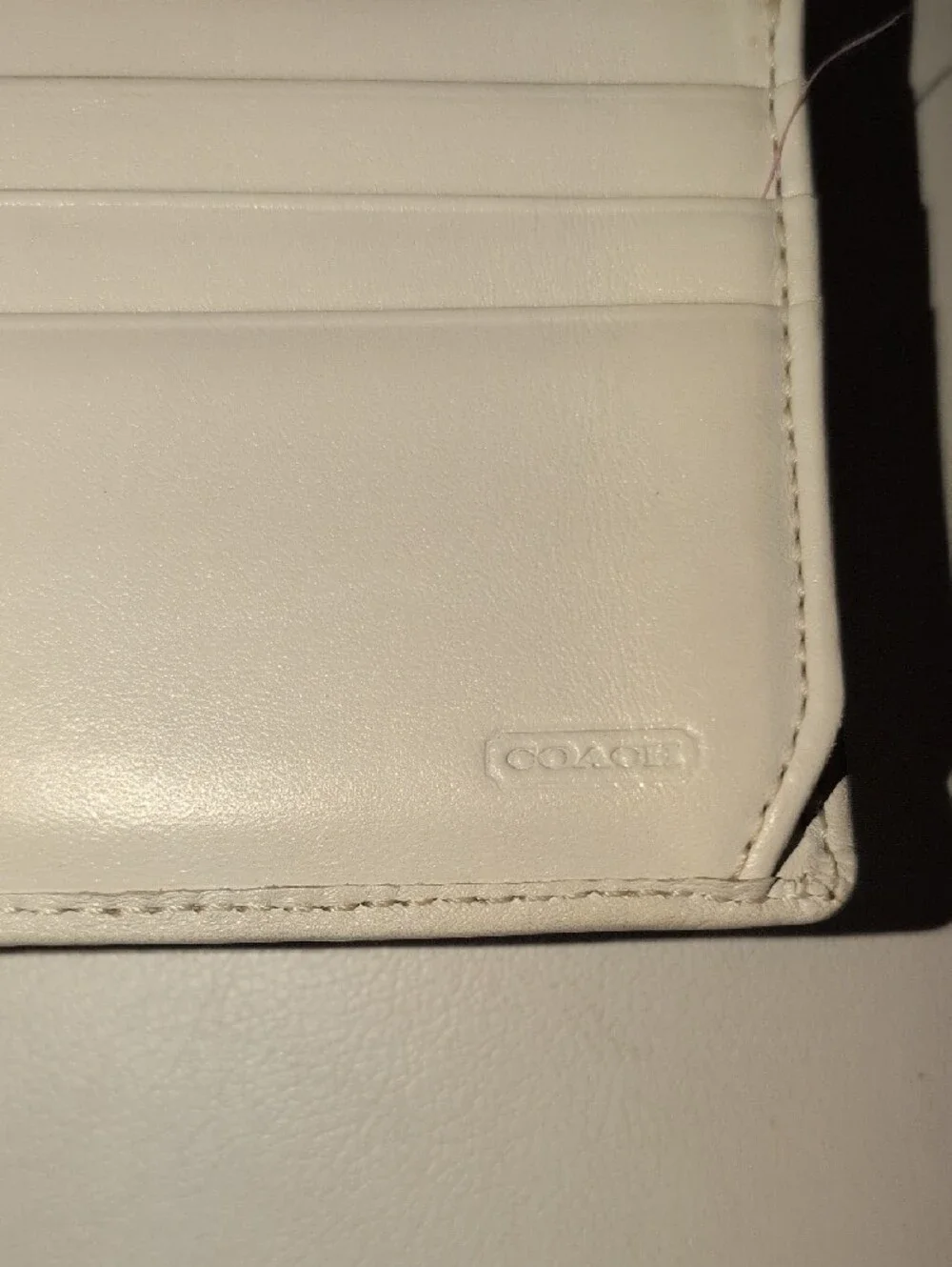 Coach Cream Leather Turnlock Wallet with Silver Hardware